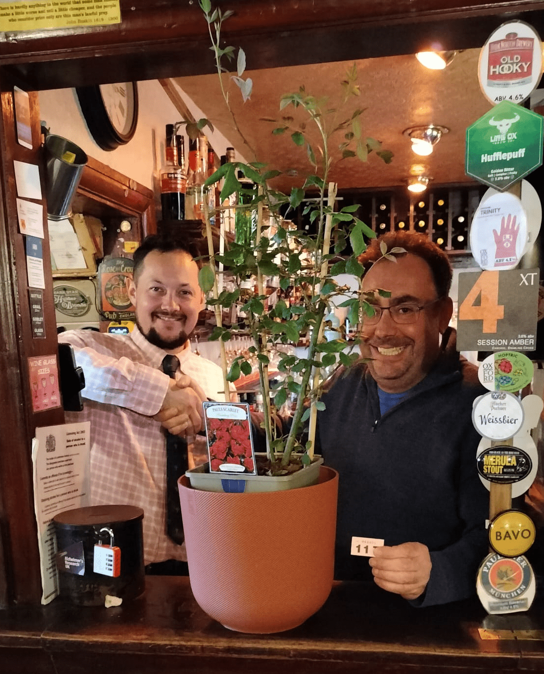 Raoul Rambaut (R) wins the 2024 RED ROSE RAFFLE